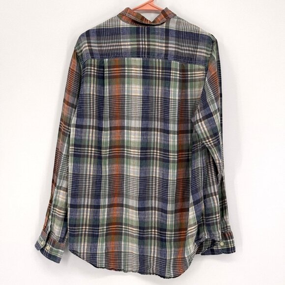 2/$18 SALE! Tommy Bahama Button Up Linen Shirt Mens Plaid Small Preppy Old Money - Picture 8 of 8